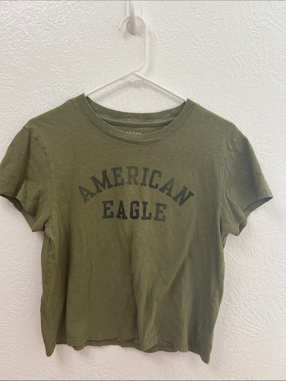 American Eagle Outfitters Olive Graphic Crew Tee